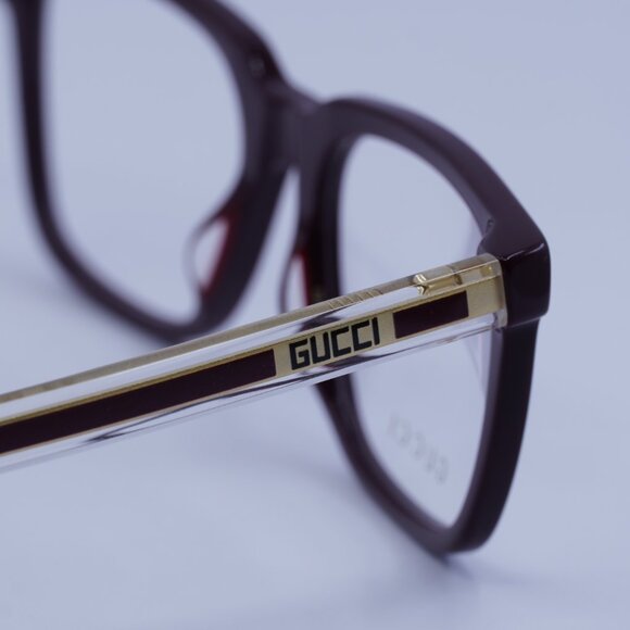 Gucci GG0560ON 007 Eyeglasses Burgundy 55mm Square Frame - Picture 12 of 13